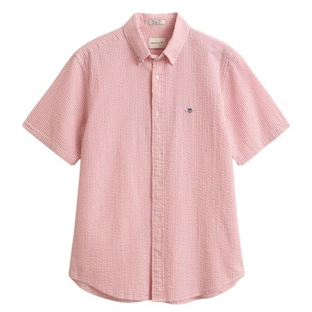 Gant Seersucker Stripe Ss Shirt - Pink - 2XL