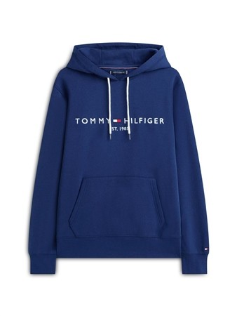 Tommy Hilfiger Logo Embroidery Fleece Hoodie Dcc - Navy - XL