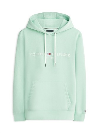 Tommy Hilfiger Logo Embroidery Fleece Hoodie Mai - Green - XS