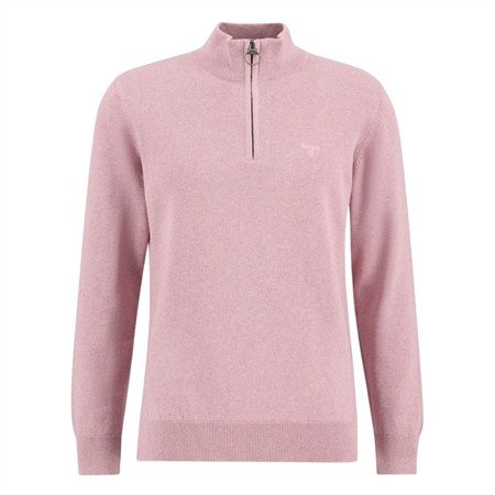 Barbour Cotton Half Zip Knitted Jumper - Pink - XL