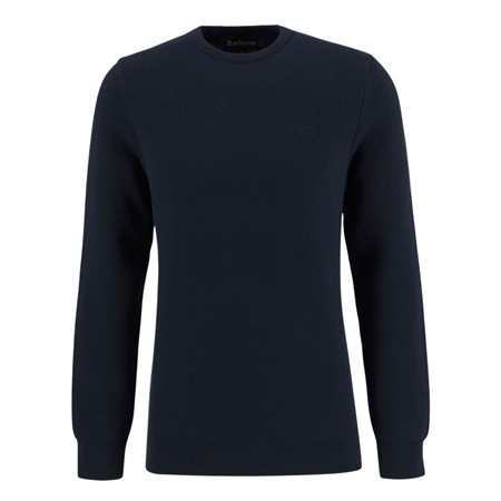 Barbour Essential Honeycomb Crew Neck Sweater - Navy - 2XL