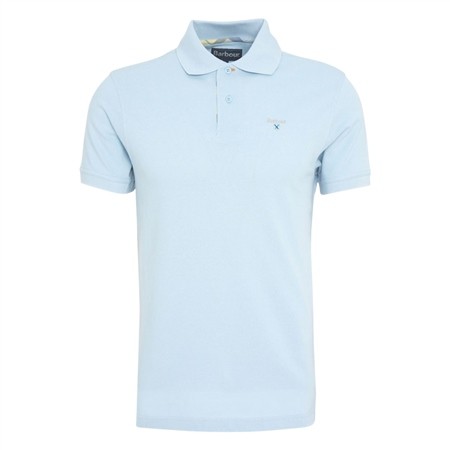 Barbour Tartan Pique Polo Shirt - Mist Blue - 2XL