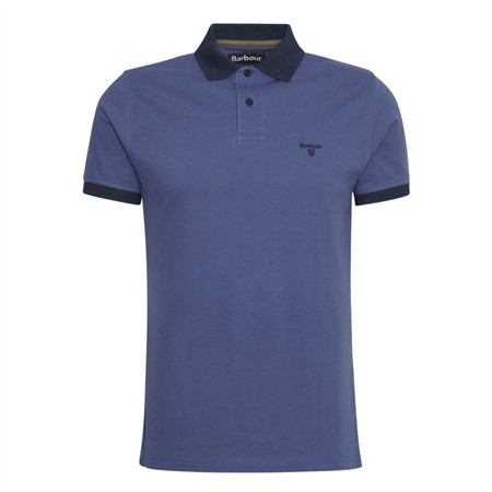 Barbour Lynmouth Tipped Tailored Fit Polo Shirt - Ocean Blue - XL