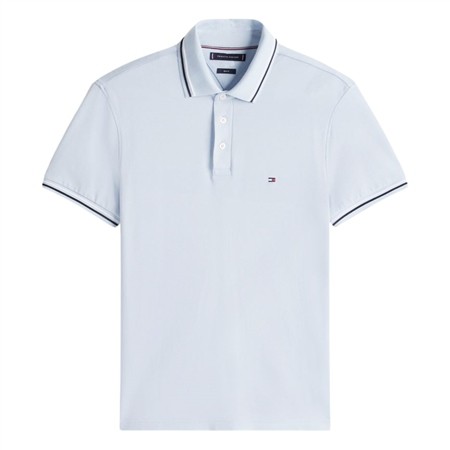 Tommy Hilfiger Tipped Slim Fit Polo Shirt - Sky Blue - XL