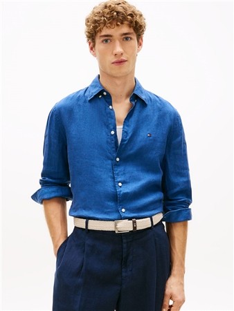 Tommy Hilfiger Pigment Dyed Pure Linen Shirt - Blue - L