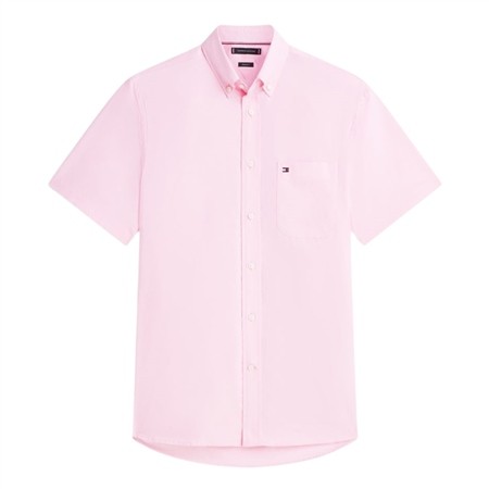 Tommy Hilfiger Regular Fit Lightweight Short Sleeve Oxford Shirt - Pink - XL