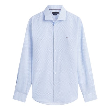 Tommy Hilfiger Micro Print Slim Fit Shirt - Blue - M