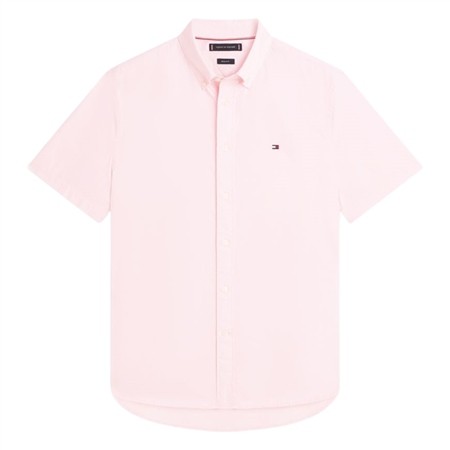 Tommy Hilfiger Flex Poplin Houndstooth SS Shirt - Pink - M