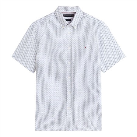 Tommy Hilfiger Linen Blend Printed SS Shirt - White - M
