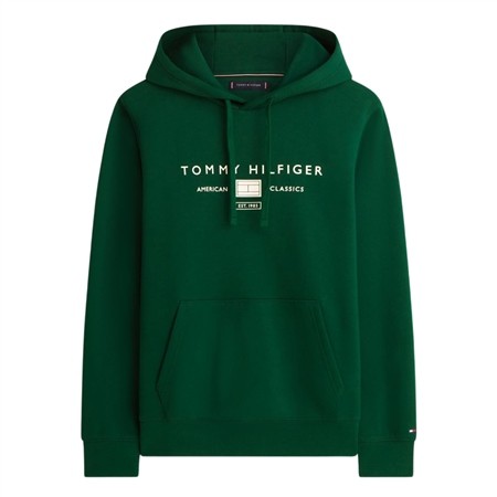 Tommy Hilfiger Brand Love Mono Logo Hoodie - Green - XS
