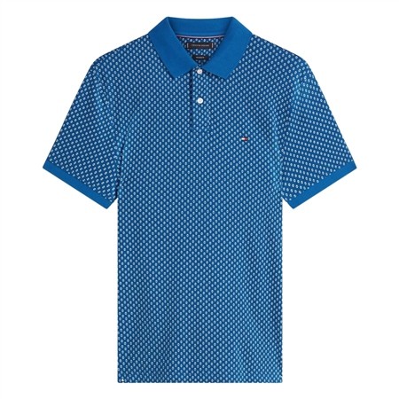 Tommy Hilfiger Aop Interlock Regular Polo Shirt - Blue - XL