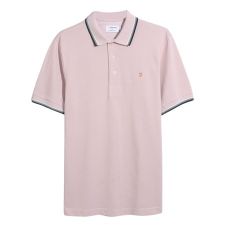 Farah Elton Tipped Polo Shirt - Pink - XL