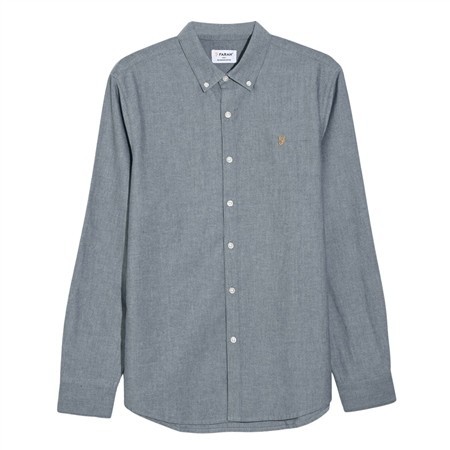 Farah Brewer Slim Fit Shirt - True Navy - L