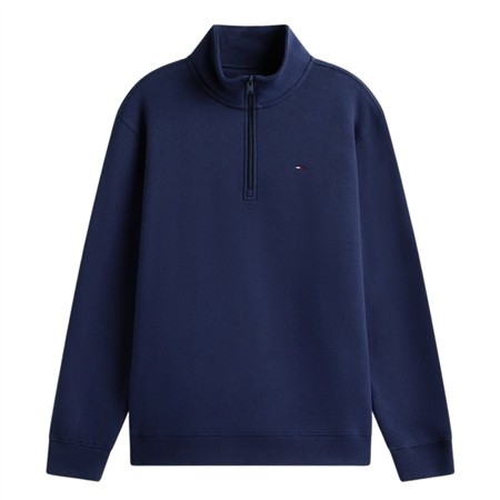 Tommy Jeans Tommy Flag Fleece Quarter-Zip Jumper - Blue - S