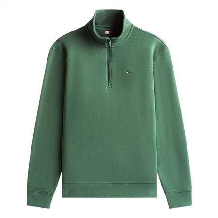 Tommy Jeans Tommy Flag Fleece Quarter-Zip Jumper - Green - L