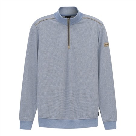 Bugatti Mens Texture 1/4 Zip Sweatshirt - Blue - L