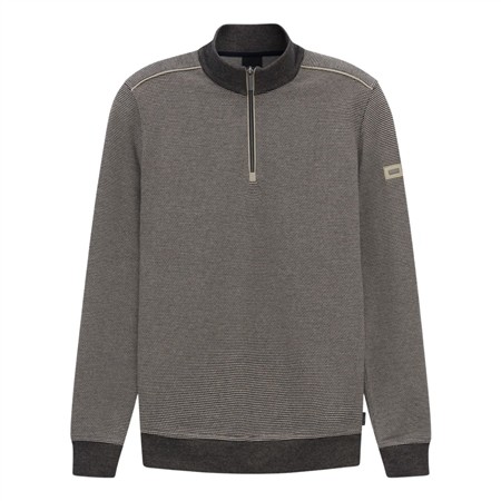 Bugatti Mens Texture 1/4 Zip Sweatshirt - Navy - XL