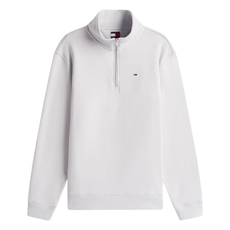 Tommy Jeans Tommy Flag Fleece Quarter-Zip Jumper - Grey - S