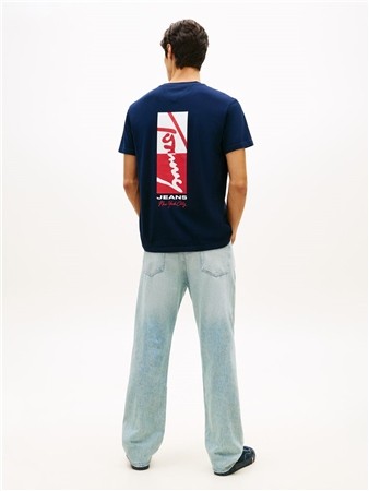 Tommy Jeans Sign Block T-shirt - Navy - XL