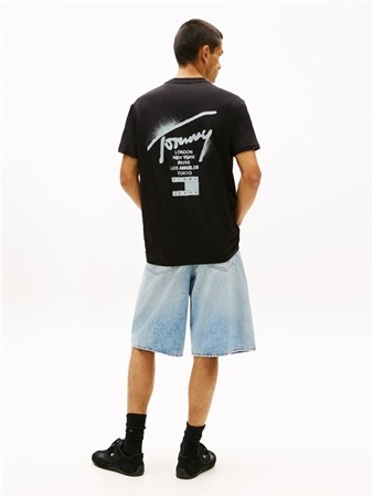 Tommy Jeans Signature Back Logo Jersey T-Shirt - Black - S