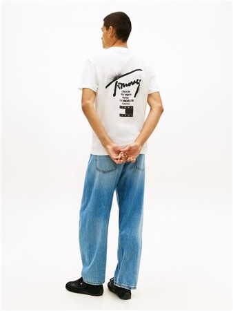 Tommy Jeans Signature Back Logo Jersey T-Shirt - Beige - S