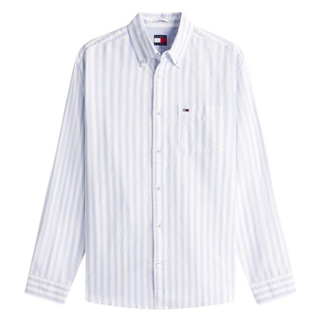 Tommy Jeans Regular Fit Stripe Oxford Shirt - Blue - XL
