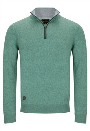 6th Sense Harry 1/4 Zip Sweater - Green - 2XL