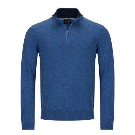 6th Sense Harry 1/4 Zip Sweater - Blue - 2XL