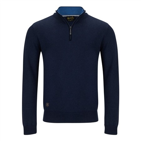 6th Sense Harry 1/4 Zip Sweater - Navy - M