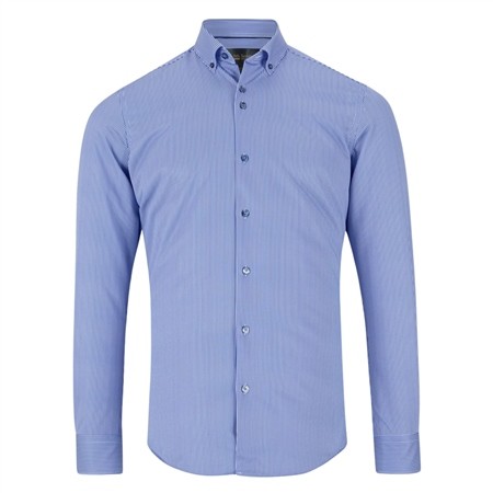 6th Sense Button Down Performance Printed Shirt Per 27 - Blue - 2XL