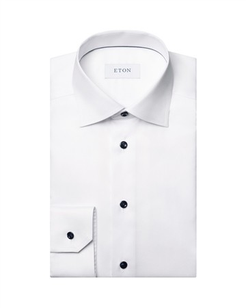 Eton Solid Signature Twill Formal Shirt - White - 16