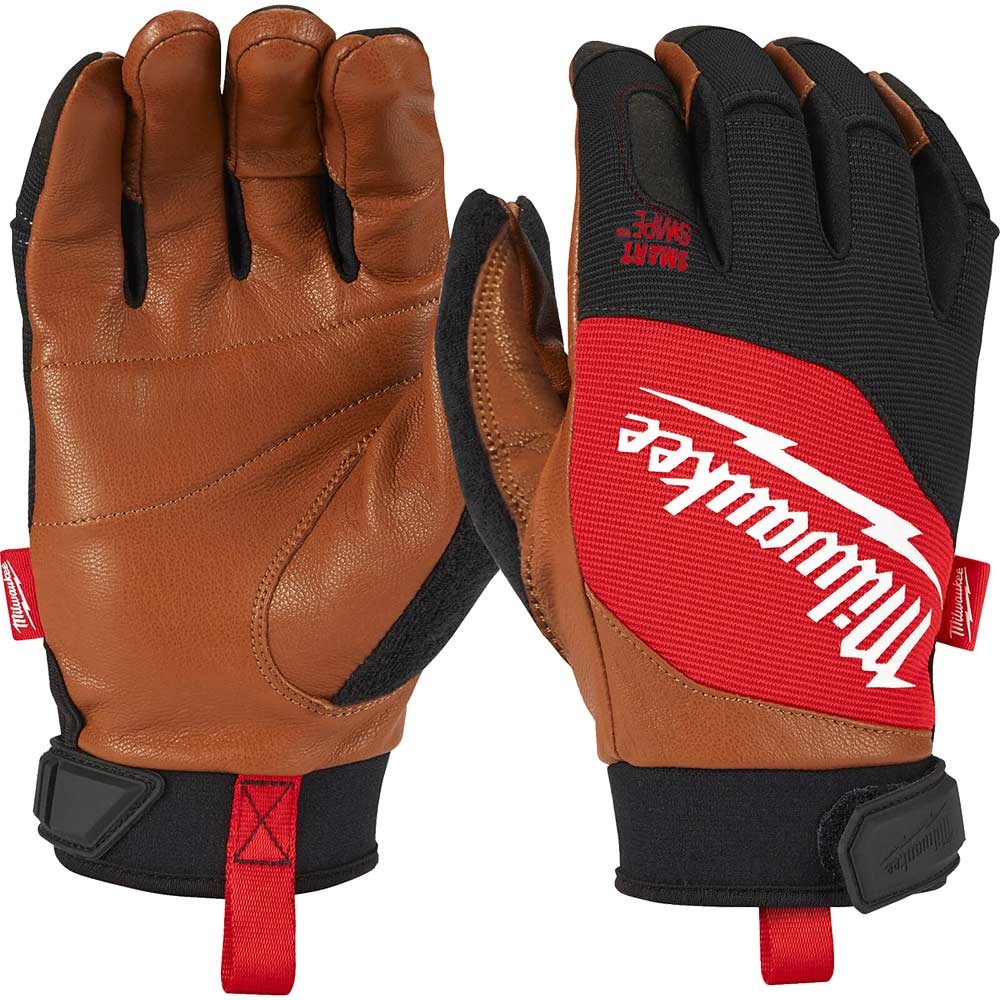 Milwaukee Hybrid Leather Work Gloves Brown / Red 2XL