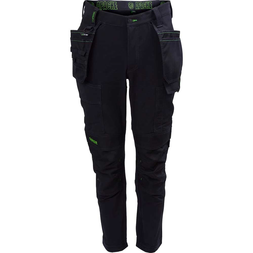 Apache Mens ATS Calgary 4 Way Stretch Trousers Black 32" 31"