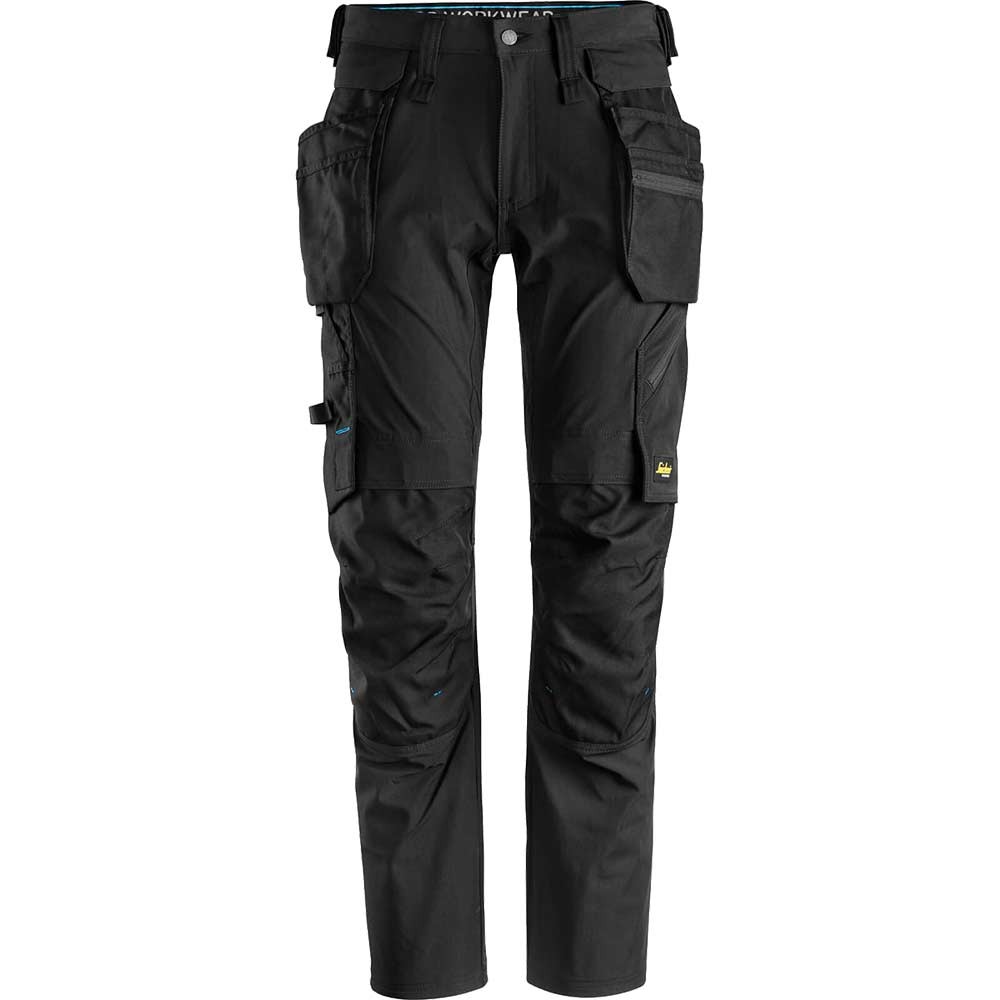 Snickers 6208 Mens Lite Work Stretch Trousers Holster Pockets Black 38" 28"