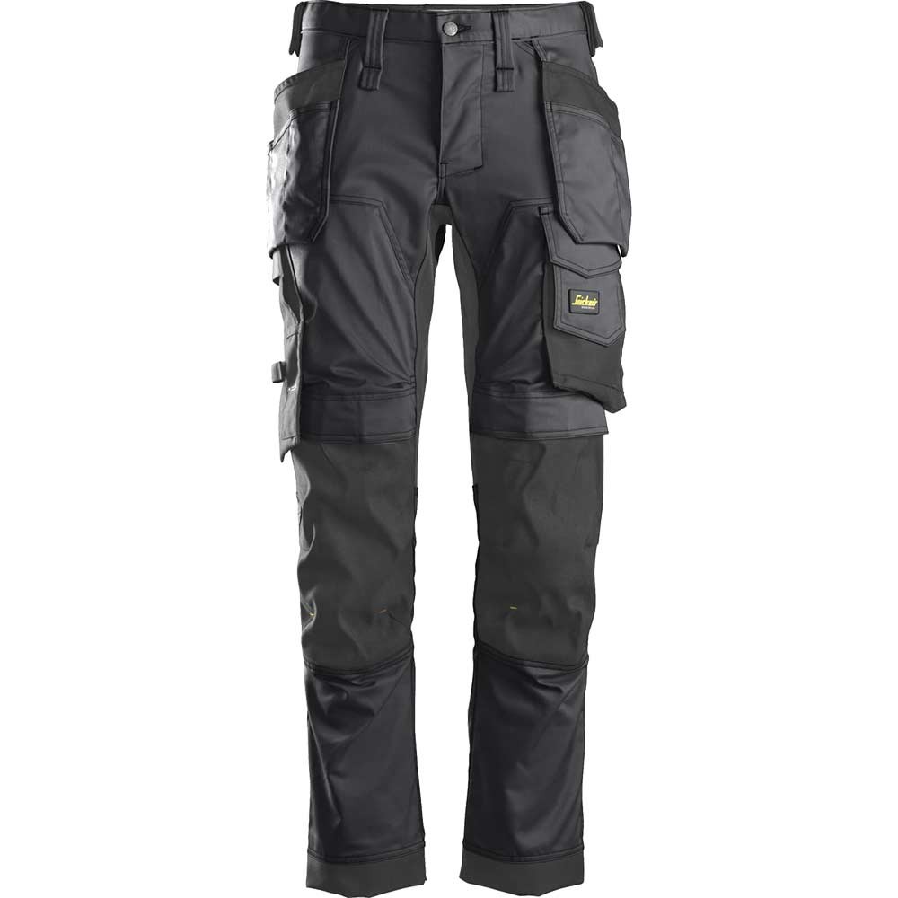 Snickers 6241 Mens Allround Work Stretch Slim Fit Trousers Holster Pockets Grey 39" 30"