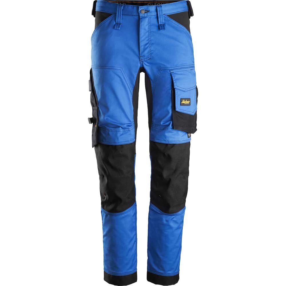 Snickers 6341 Mens Allround Work Stretch Slim Fit Trousers True Blue/Black 30" 32"