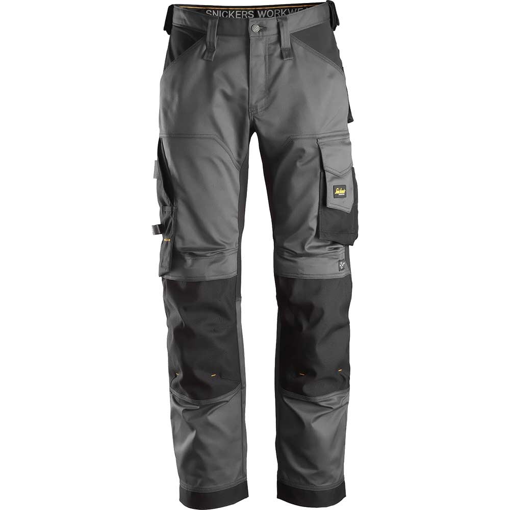 Snickers 6351 Mens Allround Work Stretch Loose Fit Trousers Steel Grey / Black 33" 32"