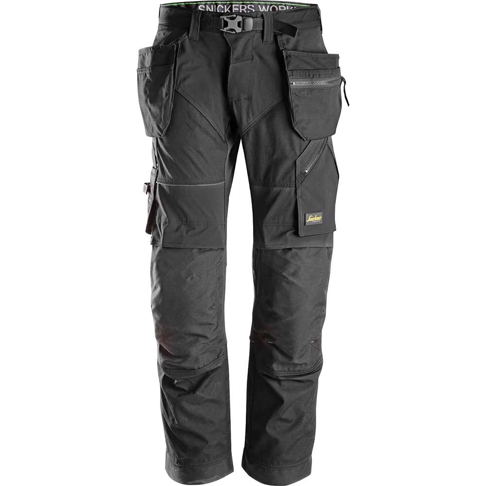 Snickers 6902 Mens Flexiwork Work Holster Pocket Trousers Regular Fit Black 30" 30"