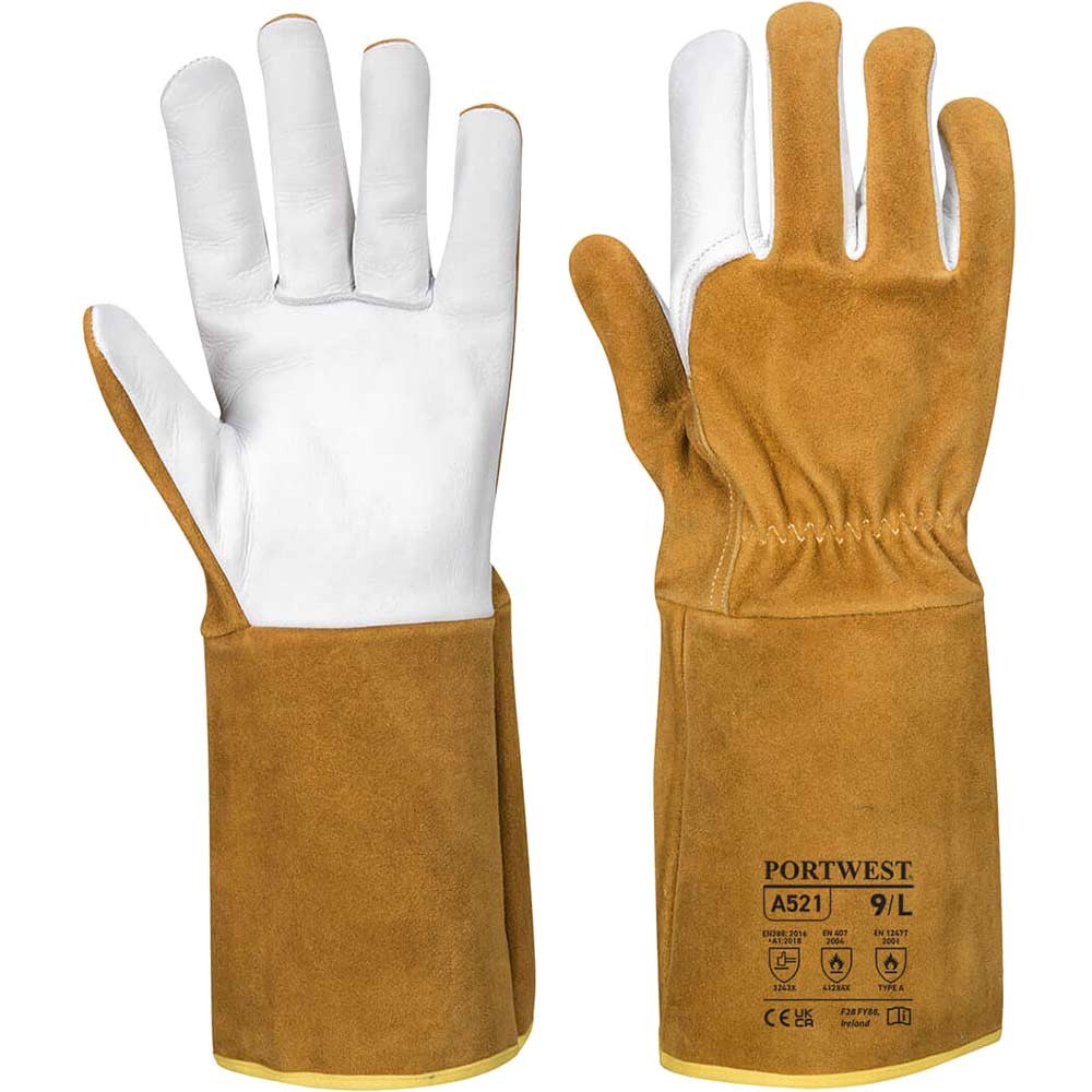 Portwest TIG Welding Gauntlets Brown XL Pack of 1