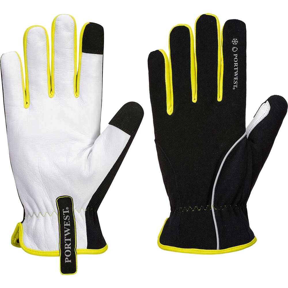 Portwest PW3 Winter Thermal Touchscreen Gloves Black / Yellow S Pack of 1