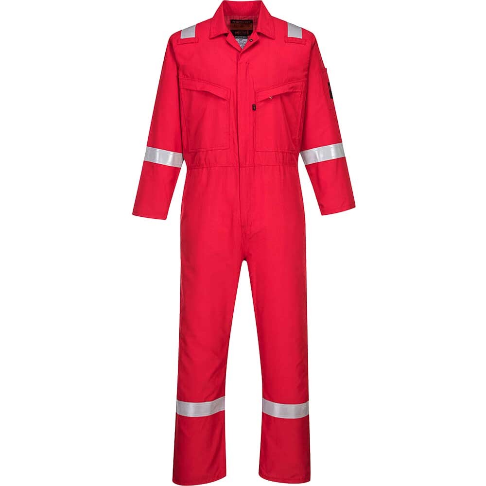 Araflame Silver Flame Resistant Coveralls Red 50" 31"