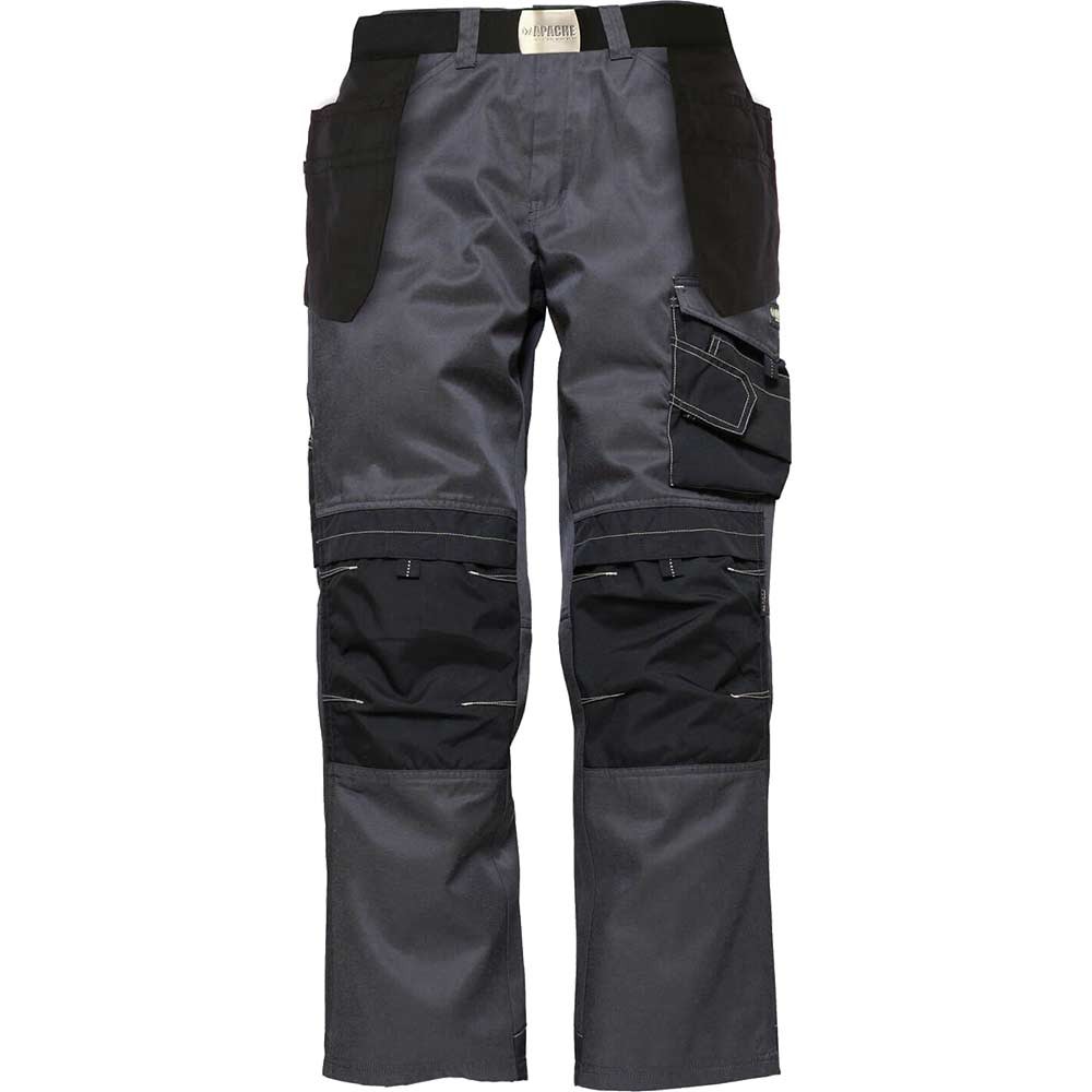 Apache Mens Pro Twill Trousers Black / Grey 30" 31"