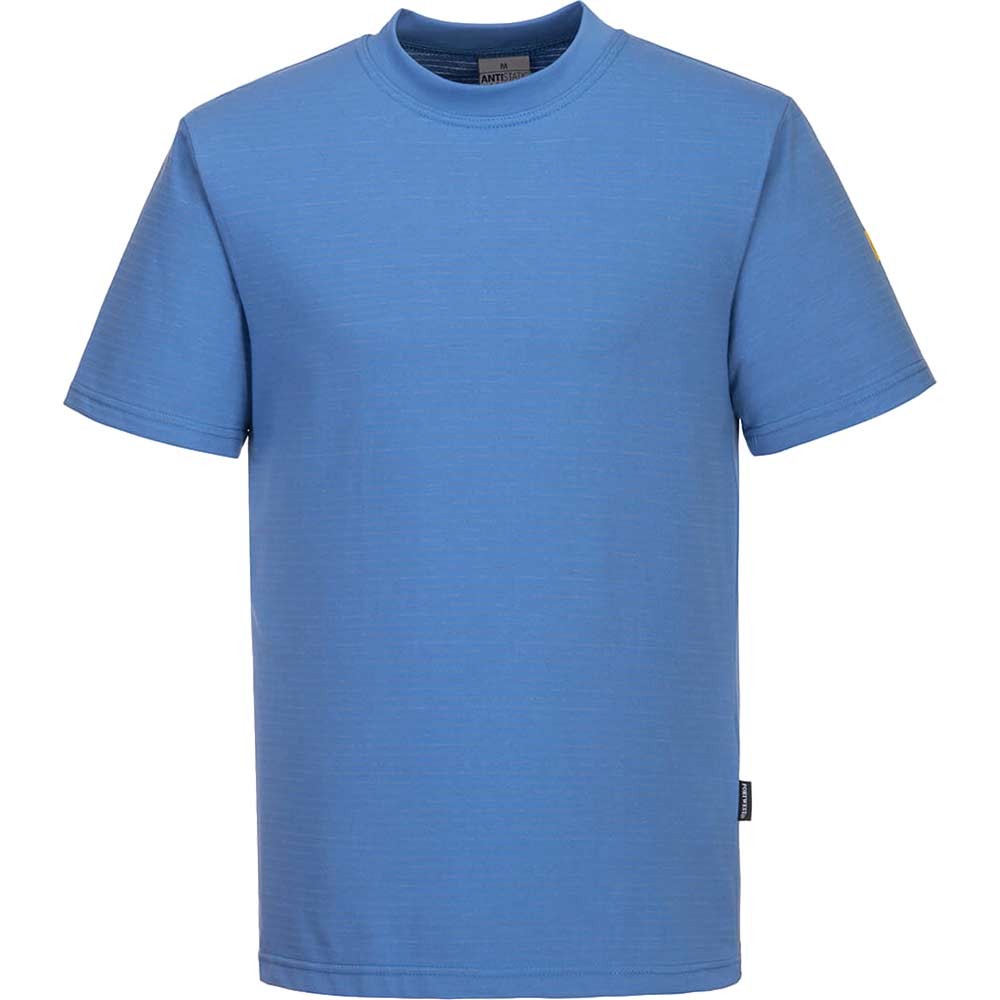 Portwest Mens Anti Static ESD T Shirt Blue 2XL