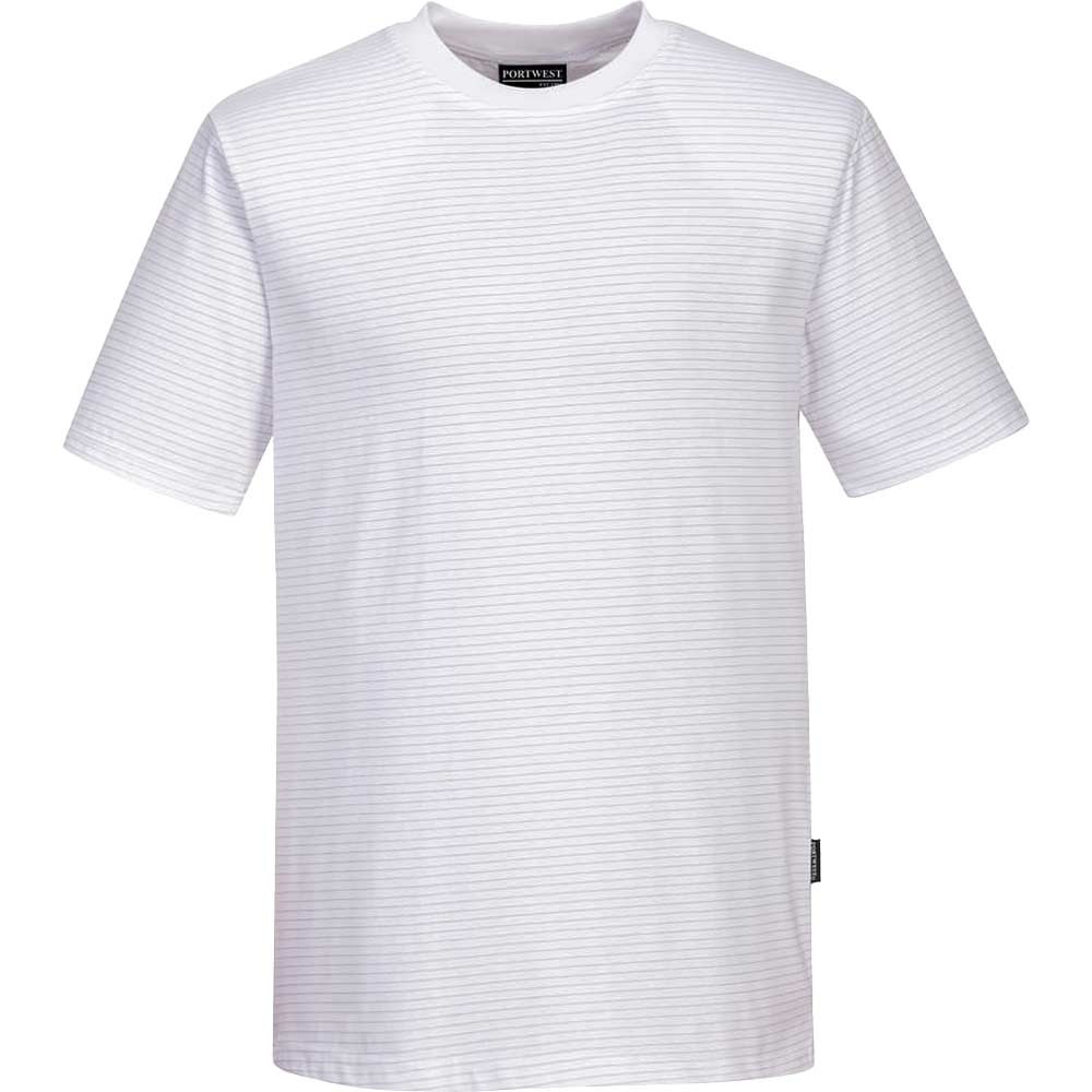 Portwest Mens Anti Static ESD T Shirt White M