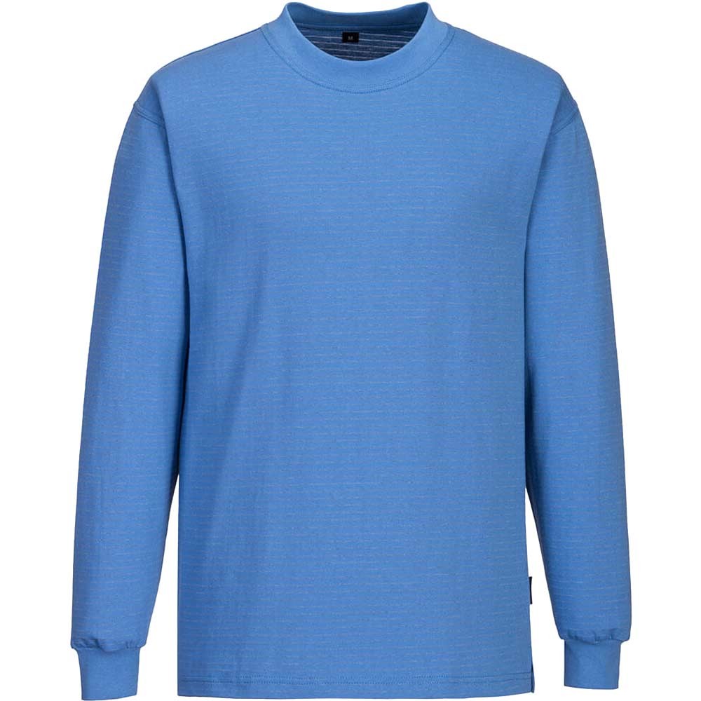 Portwest Anti Static ESD Long Sleeve T Shirt Blue 2XL