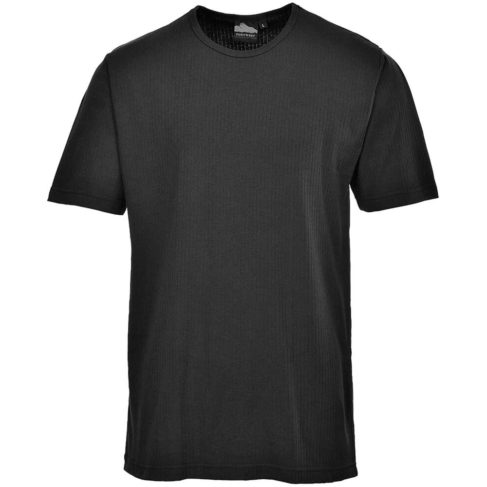 Portwest Thermal Short Sleeve T Shirt Black M