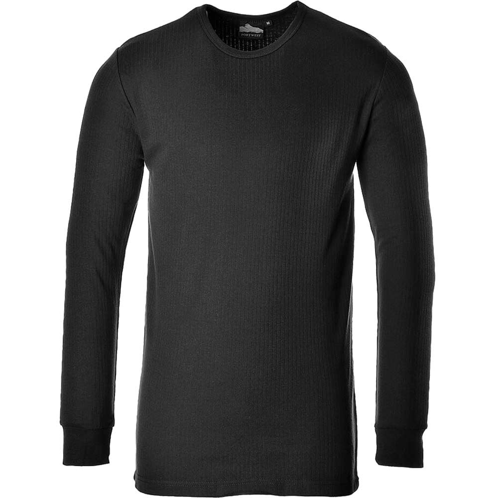 Portwest Thermal Long Sleeve T Shirt Black S