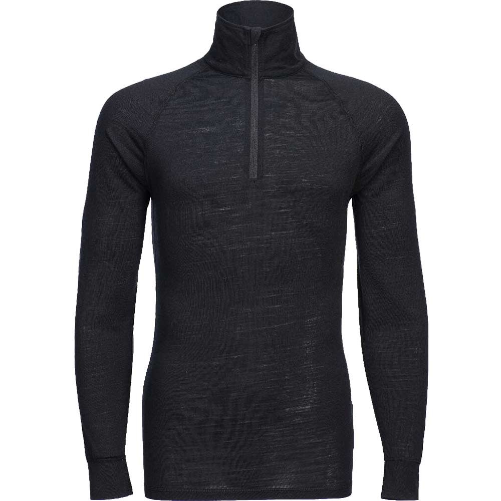 Portwest Mens Merino Wool 1/4 Zip Baselayer Top Black M