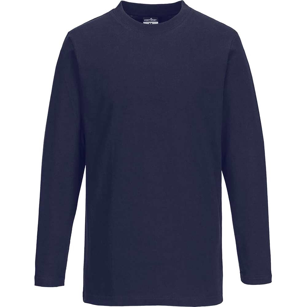 Portwest Mens Long Sleeve T Shirt Navy S