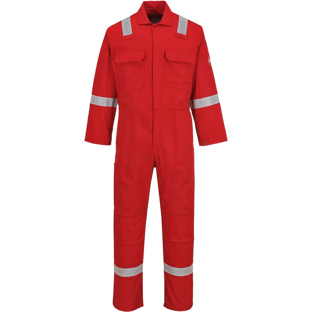 BizWeld Mens Iona Flame Resistant Coverall Red S 32"